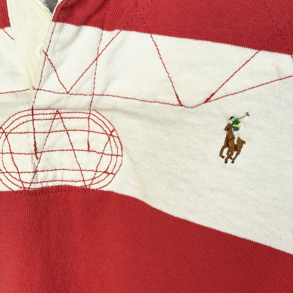 Vintage Polo by Ralph Lauren Rugby Shirt Bold Stripe Polo Size M Cotton 90s - Picture 6 of 15